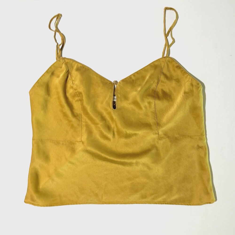 VTG Victoria's Secret, 100% Silk Gold Keyhole Camisole Tank, M Y2K Archival